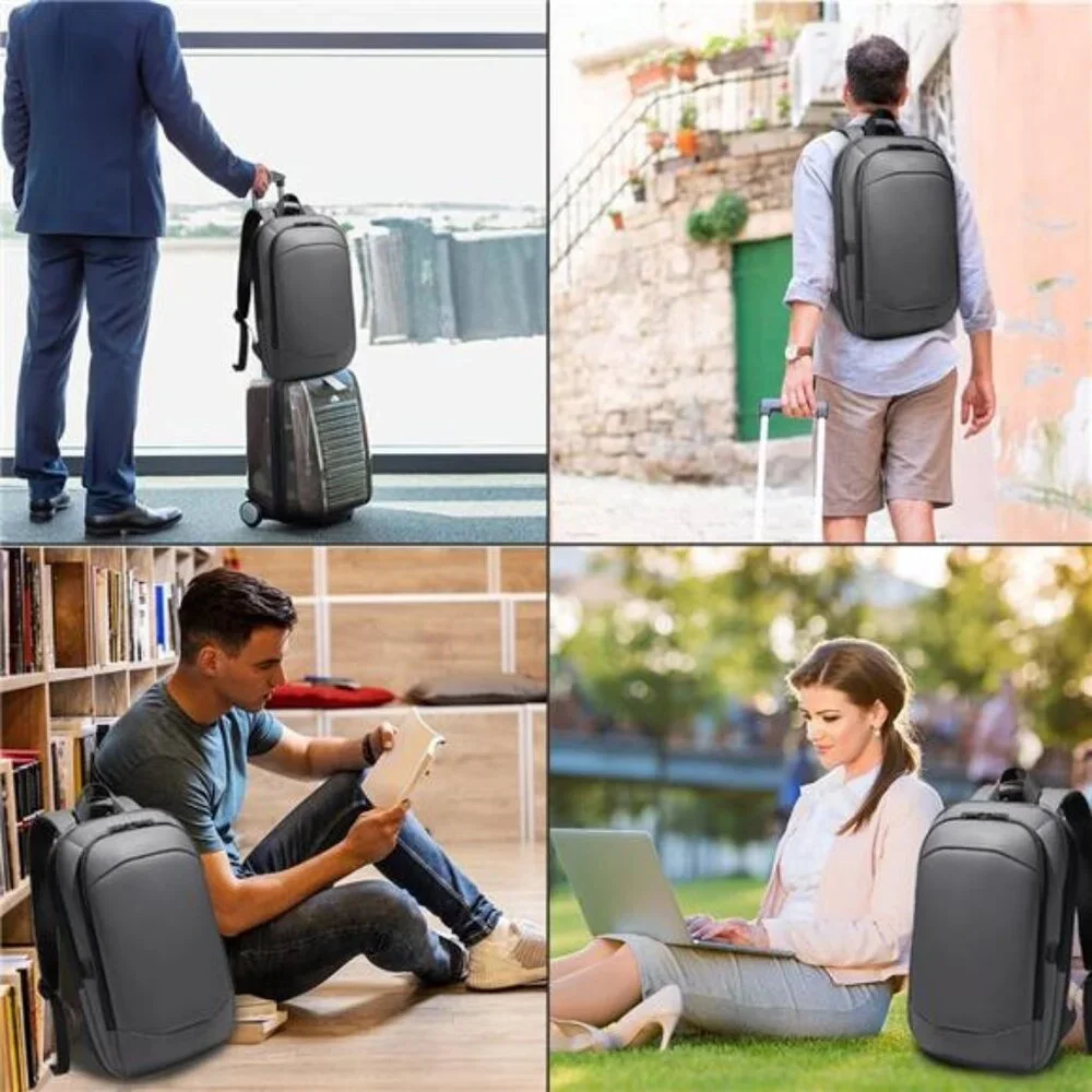 hk Business Backpack for Men 17 Inch Dark Grey - Picture 7 of 7